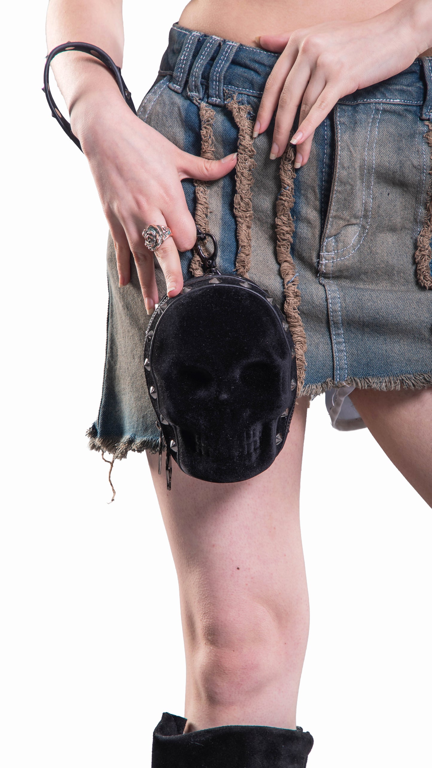 Monedero Skull Gamuza